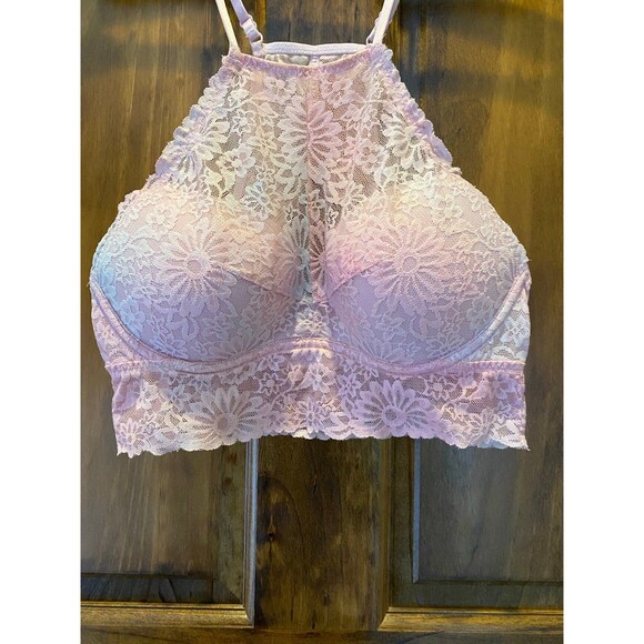 Victoria Secret Bralette  Bra Ombré Pink Lace Razorback Sexy Lingerie Sz Small - Picture 3 of 12